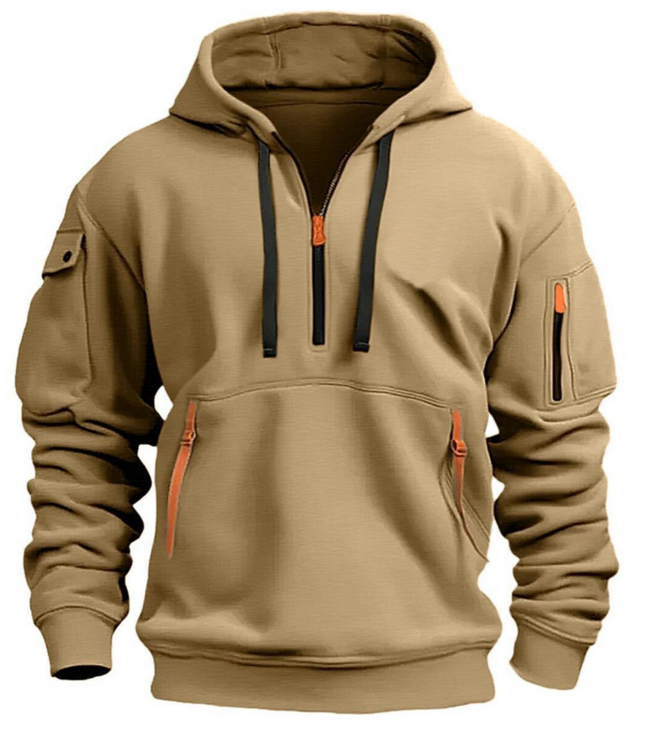 Men's Everyday Long Sleeve Zip Pocket Winter Hoodie