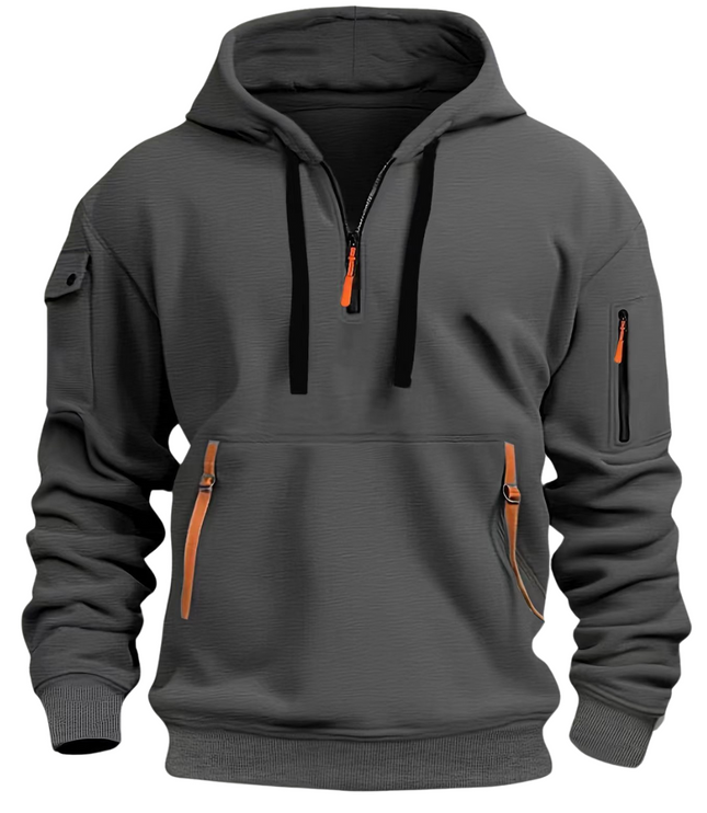 Men's Everyday Long Sleeve Zip Pocket Winter Hoodie
