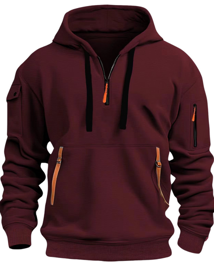 Men's Everyday Long Sleeve Zip Pocket Winter Hoodie