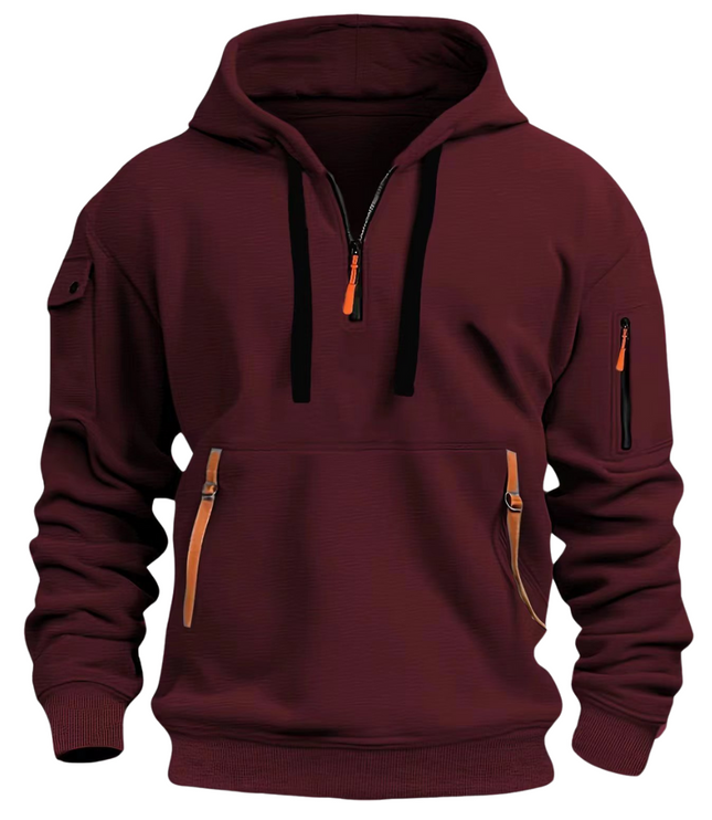 Men's Everyday Long Sleeve Zip Pocket Winter Hoodie