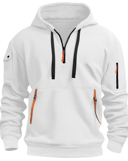 Men's Everyday Long Sleeve Zip Pocket Winter Hoodie