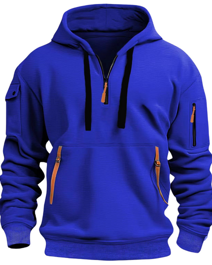Men's Everyday Long Sleeve Zip Pocket Winter Hoodie