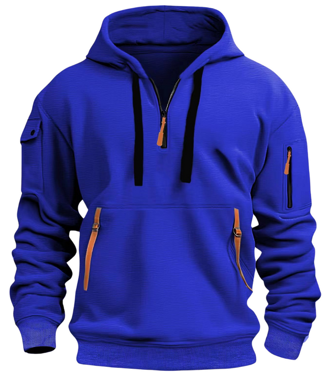 Men's Everyday Long Sleeve Zip Pocket Winter Hoodie
