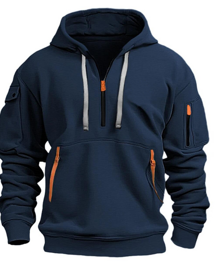 Men's Everyday Long Sleeve Zip Pocket Winter Hoodie