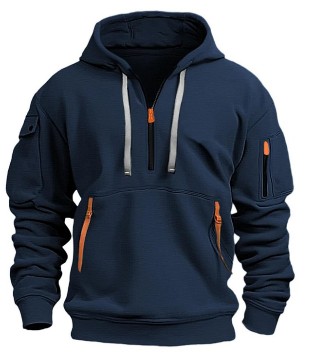 Men's Everyday Long Sleeve Zip Pocket Winter Hoodie
