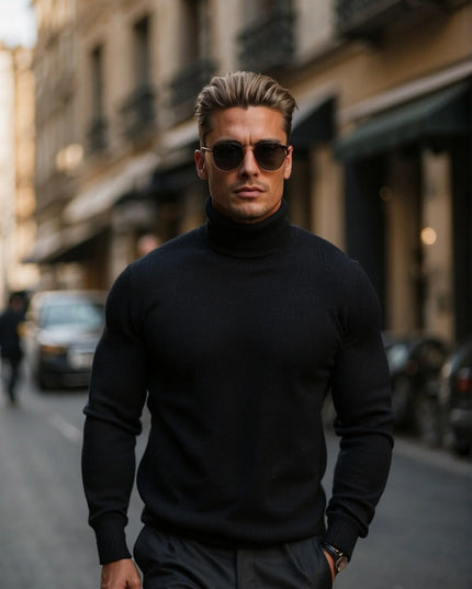 Men's Fine Knit Turtleneck Sweater