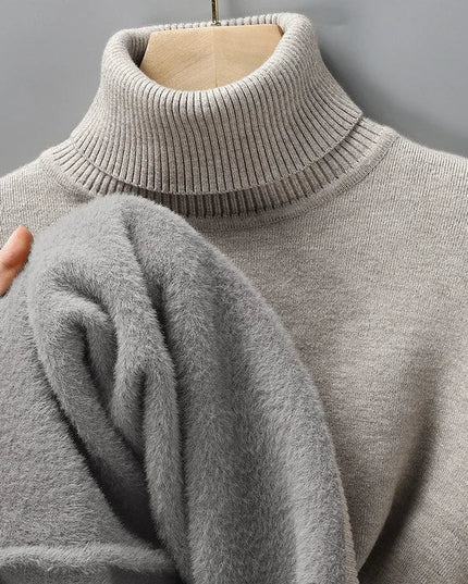 Men's Fine Knit Turtleneck Sweater for Layering