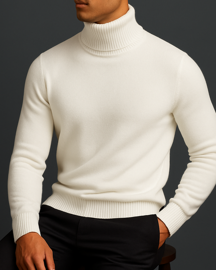 Men's Fine Knit Turtleneck Sweater for Layering