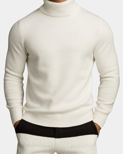 Men's Fine Knit Turtleneck Sweater for Layering