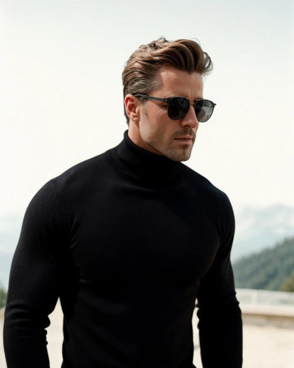 Men's Fine Knit Turtleneck Sweater