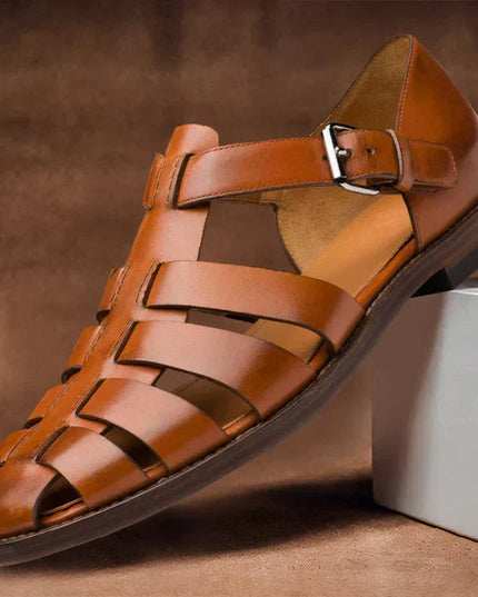 Men's Fisherman Sandals with a Leather Buckle Strap