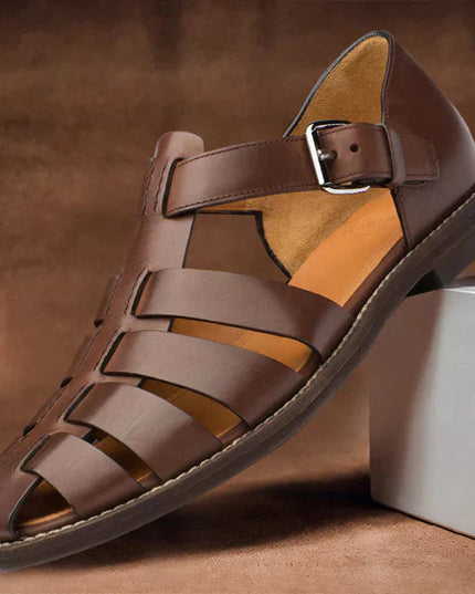Men's Fisherman Sandals with a Leather Buckle Strap