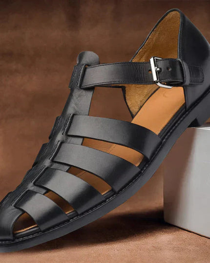 Men's Fisherman Sandals with a Leather Buckle Strap
