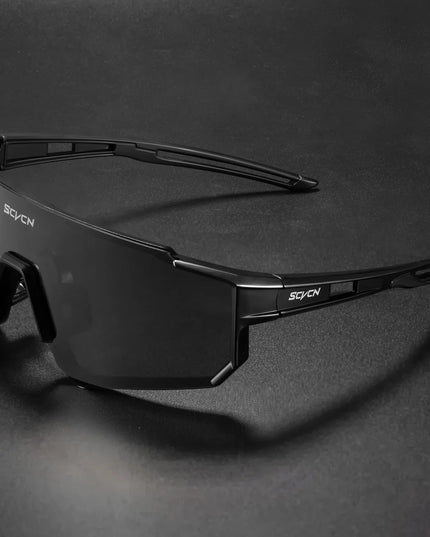 Men's Full-Coverage Sunglasses with a Curved Shield Lens
