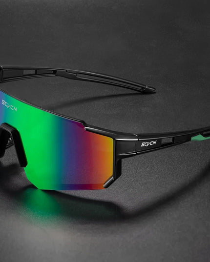 Men's Full-Coverage Sunglasses with a Curved Shield Lens