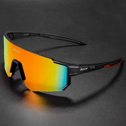 Men's Full-Coverage Sunglasses with a Curved Shield Lens