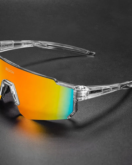 Men's Full-Coverage Sunglasses with a Curved Shield Lens
