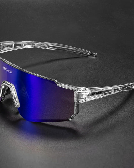 Men's Full-Coverage Sunglasses with a Curved Shield Lens