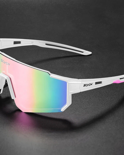 Men's Full-Coverage Sunglasses with a Curved Shield Lens