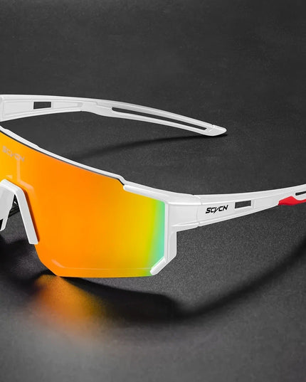 Men's Full-Coverage Sunglasses with a Curved Shield Lens