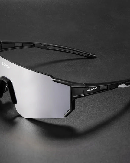 Men's Full-Coverage Sunglasses with a Curved Shield Lens