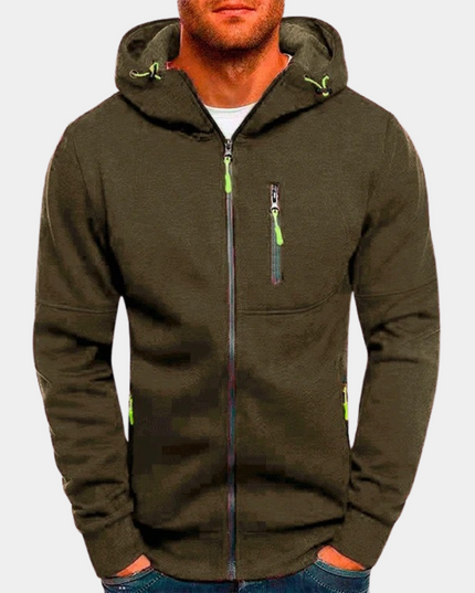 Men's Full-Zip Hooded Sweatshirt Casual Zip Hoodie