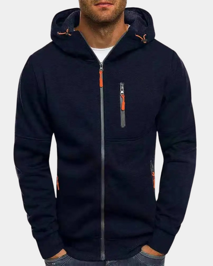 Men's Full-Zip Hooded Sweatshirt Casual Zip Hoodie