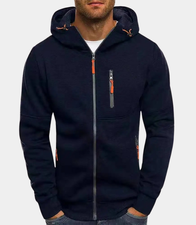 Men's Full-Zip Hooded Sweatshirt Casual Zip Hoodie