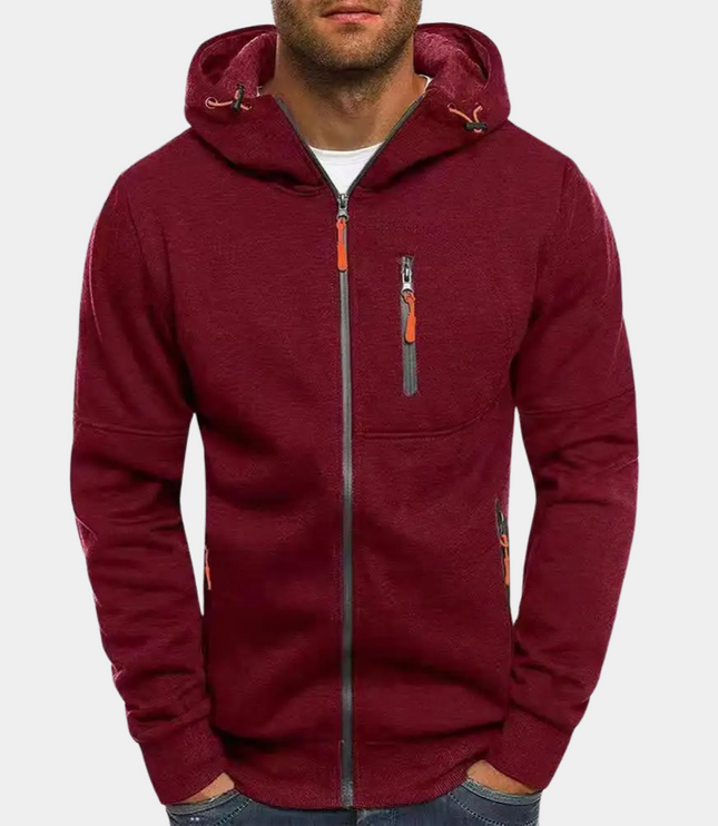 Men's Full-Zip Hooded Sweatshirt Casual Zip Hoodie