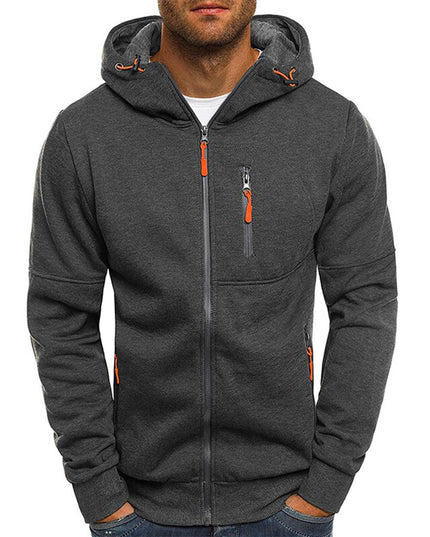 Men's Full-Zip Hooded Sweatshirt Casual Zip Hoodie