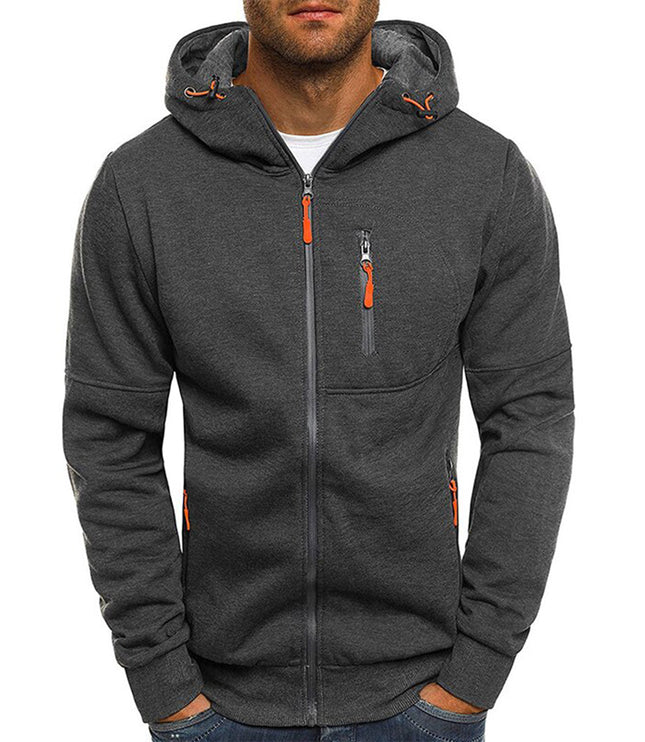 Men's Full-Zip Hooded Sweatshirt Casual Zip Hoodie