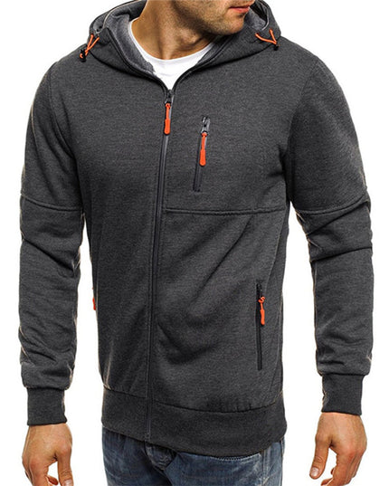 Men's Full-Zip Hooded Sweatshirt Casual Zip Hoodie