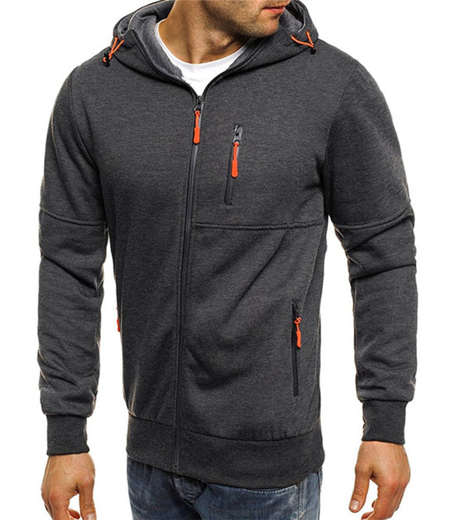 Men's Full-Zip Hooded Sweatshirt Casual Zip Hoodie