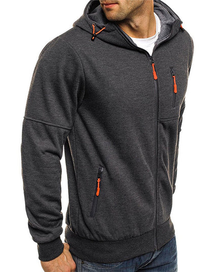 Men's Full-Zip Hooded Sweatshirt Casual Zip Hoodie