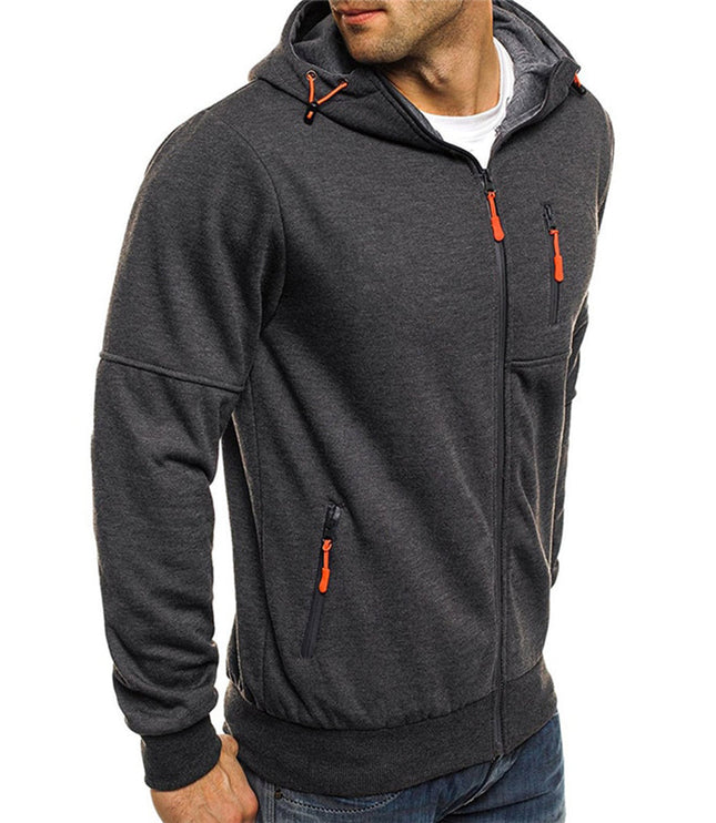 Men's Full-Zip Hooded Sweatshirt Casual Zip Hoodie