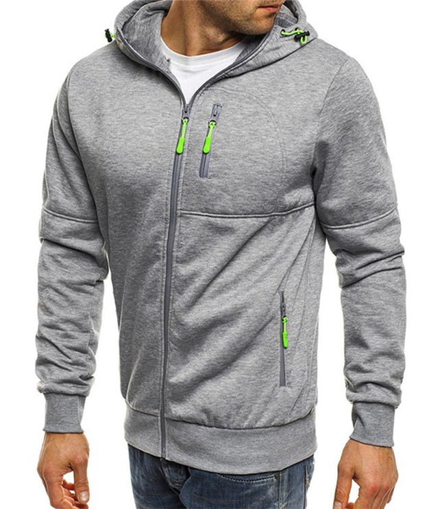 Men's Full-Zip Hooded Sweatshirt Casual Zip Hoodie