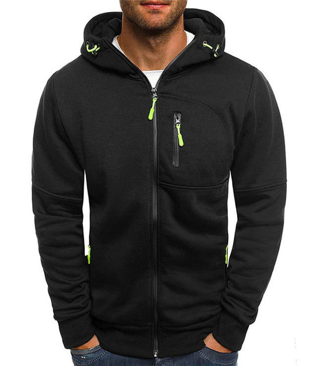 Men's Full-Zip Hooded Sweatshirt Casual Zip Hoodie