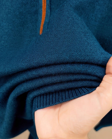 Men's Half-Zip Stand Collar Knit Pullover Sweater