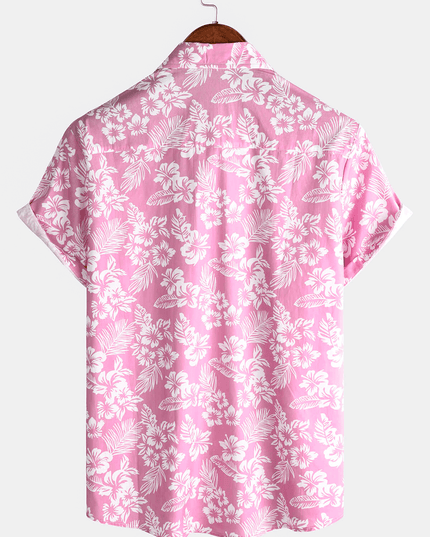 Men's Hawaiian Shirt in an All-Over Floral Print