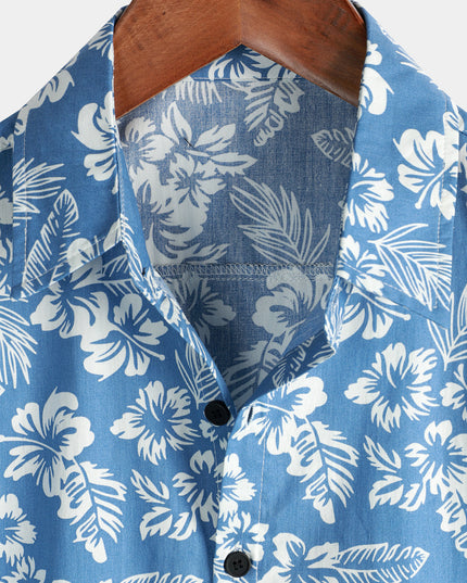 Men's Hawaiian Shirt in an All-Over Floral Print