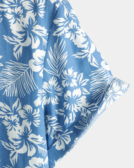 Men's Hawaiian Shirt in an All-Over Floral Print