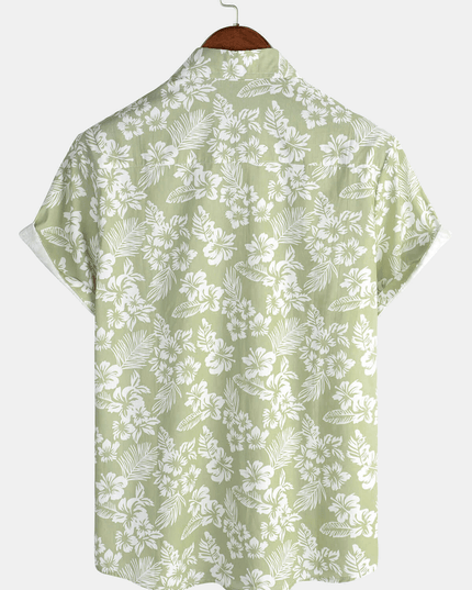 Men's Hawaiian Shirt in an All-Over Floral Print