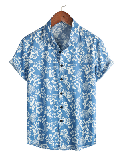 Men's Hawaiian Shirt in an All-Over Floral Print