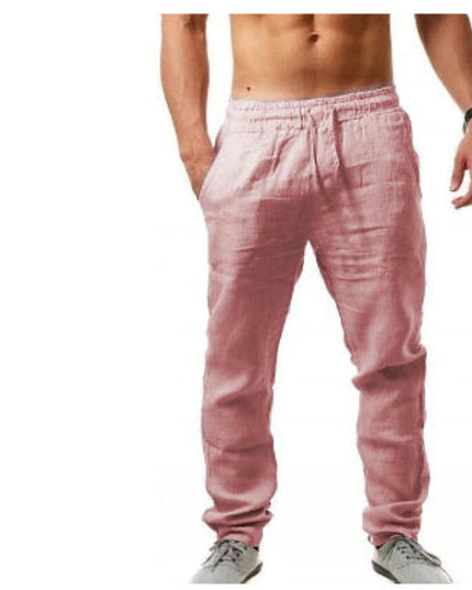 Men's Linen-Look Pants with a Drawstring Waist