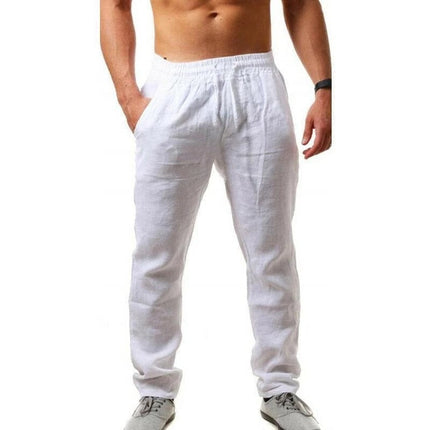 Men's Linen-Look Pants with a Drawstring Waist
