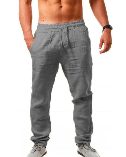 Men's Linen-Look Pants with a Drawstring Waist