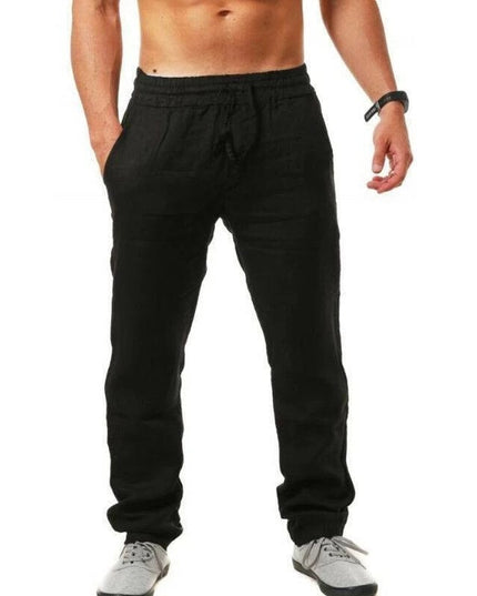 Men's Linen-Look Pants with a Drawstring Waist