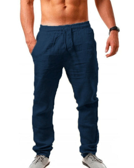 Men's Linen-Look Pants with a Drawstring Waist