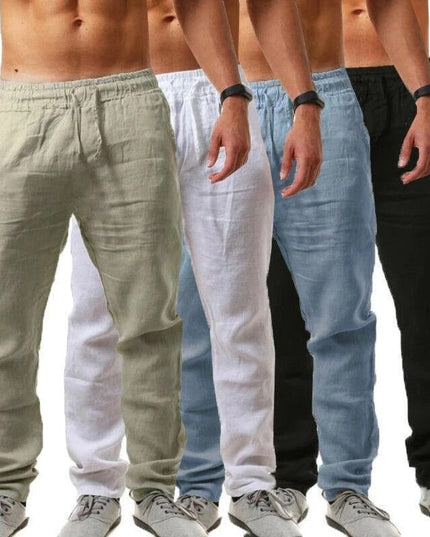 Men's Linen-Look Pants with a Drawstring Waist