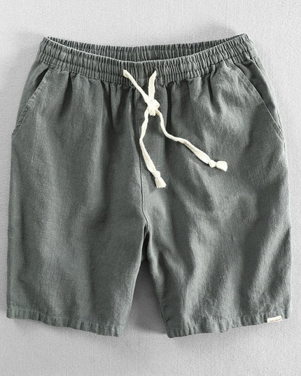 Men's Linen-Look Shorts with an Elastic Waist